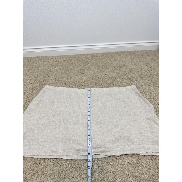 Abercrombie & Fitch Skort Womens XXL Beige Linen Scarlett Mini Ultra High Rise - Picture 7 of 8